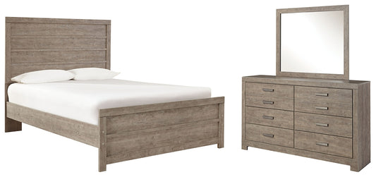 Culverbach Full Panel Bed with Mirrored Dresser