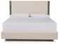 Anibecca California King Upholstered Bed with Mirrored Dresser, Chest and 2 Nightstands