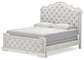 Arlendyne California King Upholstered Bed with Mirrored Dresser